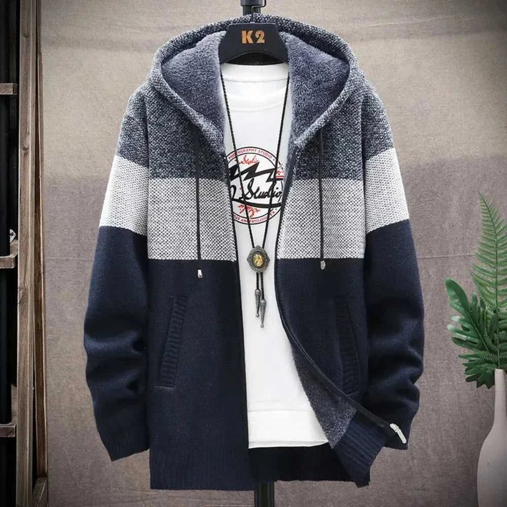 Men Jackets Mens Hooded Zipper Jacket Sweater Jacket ONFYMHJ051124A1-BLU-S 64 $ Coats Onetify Stew's Incense