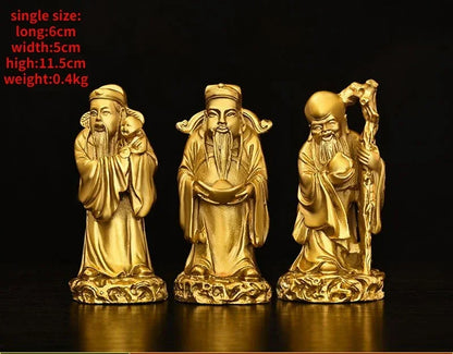 Copper God of Fortune and Longevity God of Wealth Statue Longevity Star Nafu Home Decor