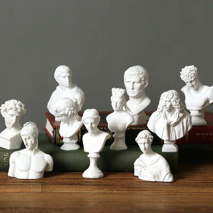 Greek Mythology God Goddess Hero David Venus Mozart Bust Figurine Sculpture Statue Plaster Sketch Practice Model Room Decoration