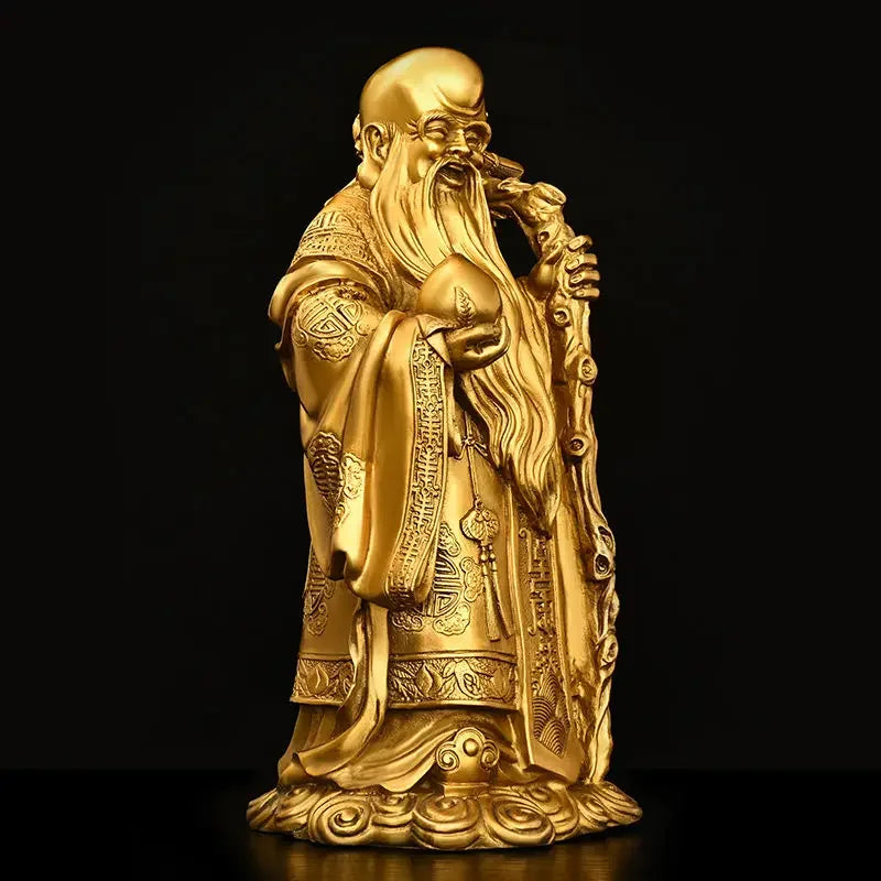 Pure Brass God of Fortune and Longevity God of Wealth Statue Longevity Star Nafu Home Decoration