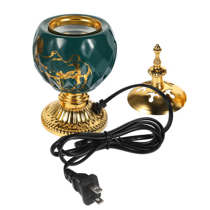 Electric Incense Burner 110V Us Plug Arabic Aroma Stove Retro Design Decorative Desk Centerpiece Aromatherapy Burner