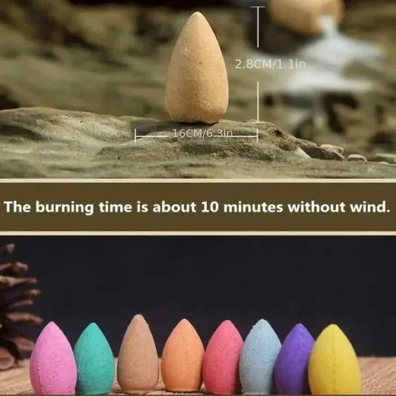  Backflow Incense Cones for Waterfall Mixed Natural Scents Waterfall Incense Burner Holder Gift Ideal for Yoga Aromatherapy 12000040354361913 7 $ Stone's Store Stew's Incense