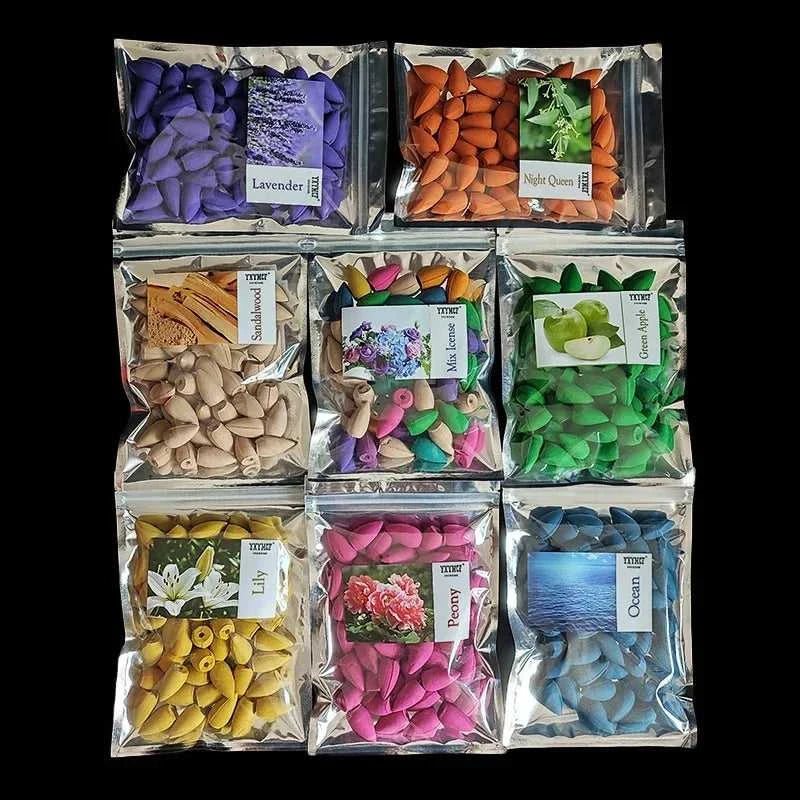  50pcs/bag Natural backflow incense cones Sandalwood Lavender Mixed scents for home waterfall incense smoke Reflux Tower Incense 12000045861471215 7 $ Shop1104310414 Store Stew's Incense