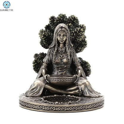 Ancient Rome Sitting Statue Sculpture Celtic God Candles Holder Mythology Goddess Desktop Home Decor Crafts Figurine