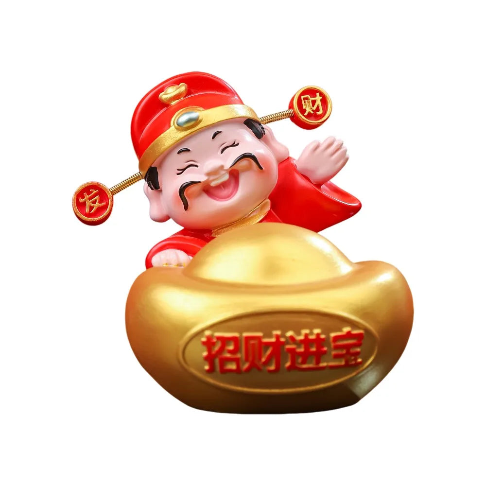 God of Wealth 2026 Horse Year Mascot Resin Table Decoration God of Wealth Figurines Statue Car Decor Car Interior Ornament