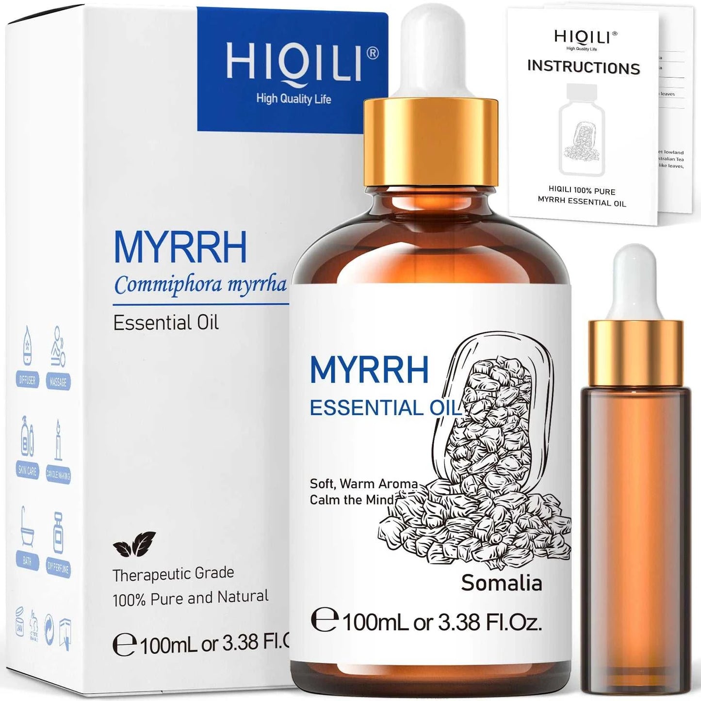  HIQILI 100ML Myrrh Essential Oils,100% Pure Nature for Aromatherapy, Diffuser, Humidifier, Massage, Relieving Stress, Fragrance 12000027053018006 16 $ HIQILI HIQILI Official Store Stew's Incense