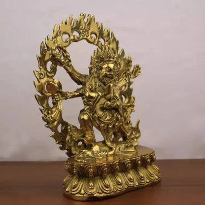 Copper Six-armed Maha Gala Daiheitian God of Fortune Statue Buddha Statue Ornaments