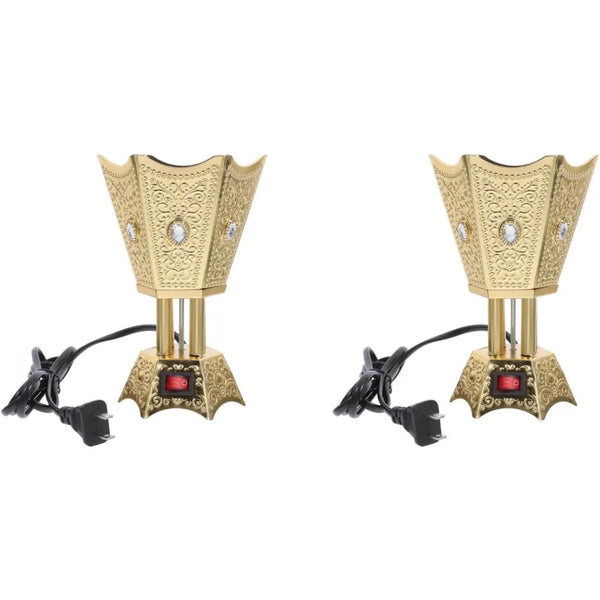 2pcs Electric Incense Burner Plug-in Incense Holder Oud Frankincense Resin Burner Retro Burner Ornament Arabic Decor Aroma Burne