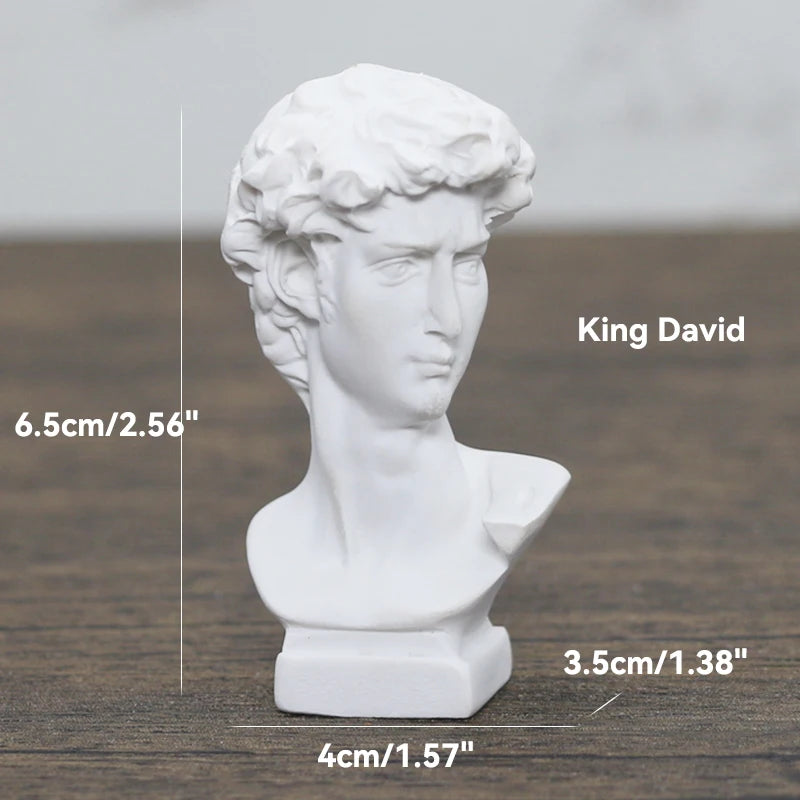 Greek Mythology God Goddess Hero David Venus Mozart Bust Figurine Sculpture Statue Plaster Sketch Practice Model Room Decoration