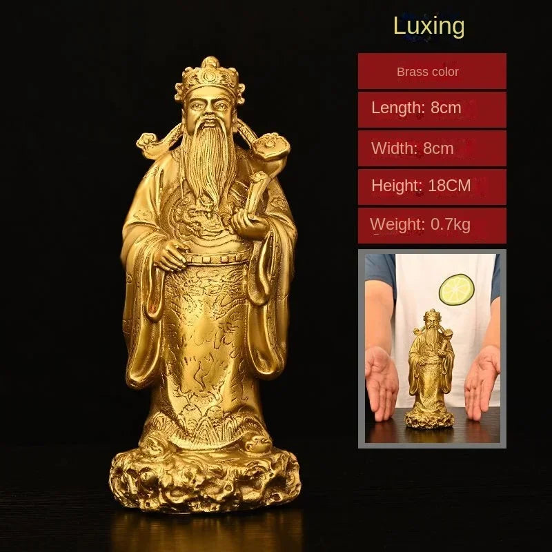 Copper God of Fortune and Longevity God of Wealth Statue Longevity Star Nafu Home Decor
