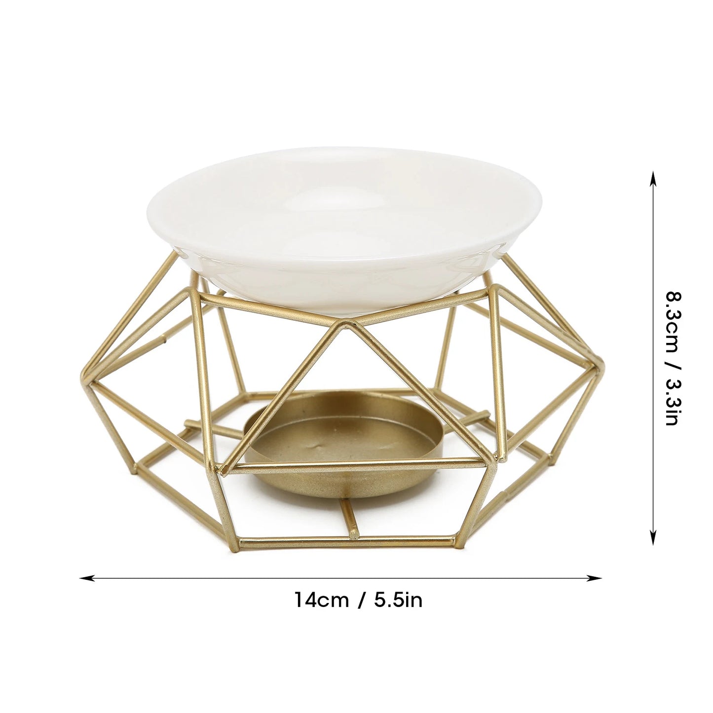 Essential Oil Burner Ceramic Tealight Candle Holder Oil Burner Hollow Out Iron Base Aroma Diffuser For Home Decoration Easily