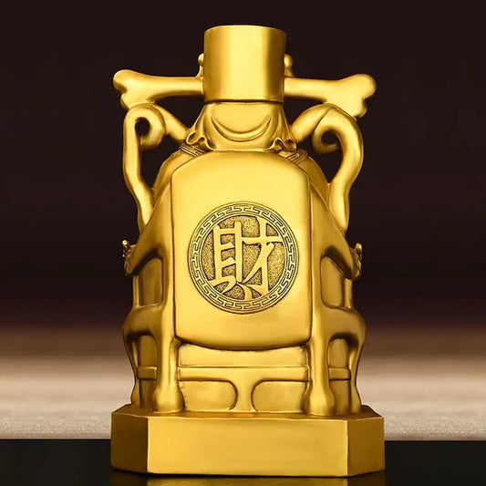 Copper God of Wealth Ornaments Home Office Desktop Decor Pot of Treasures Home Gifts