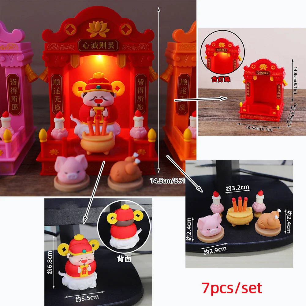 Chinese Deity Figurines Desk Organizer Creative Car Interior Zen Decor Office Stress Relief Ornament Car/Buddha Shrine Decor