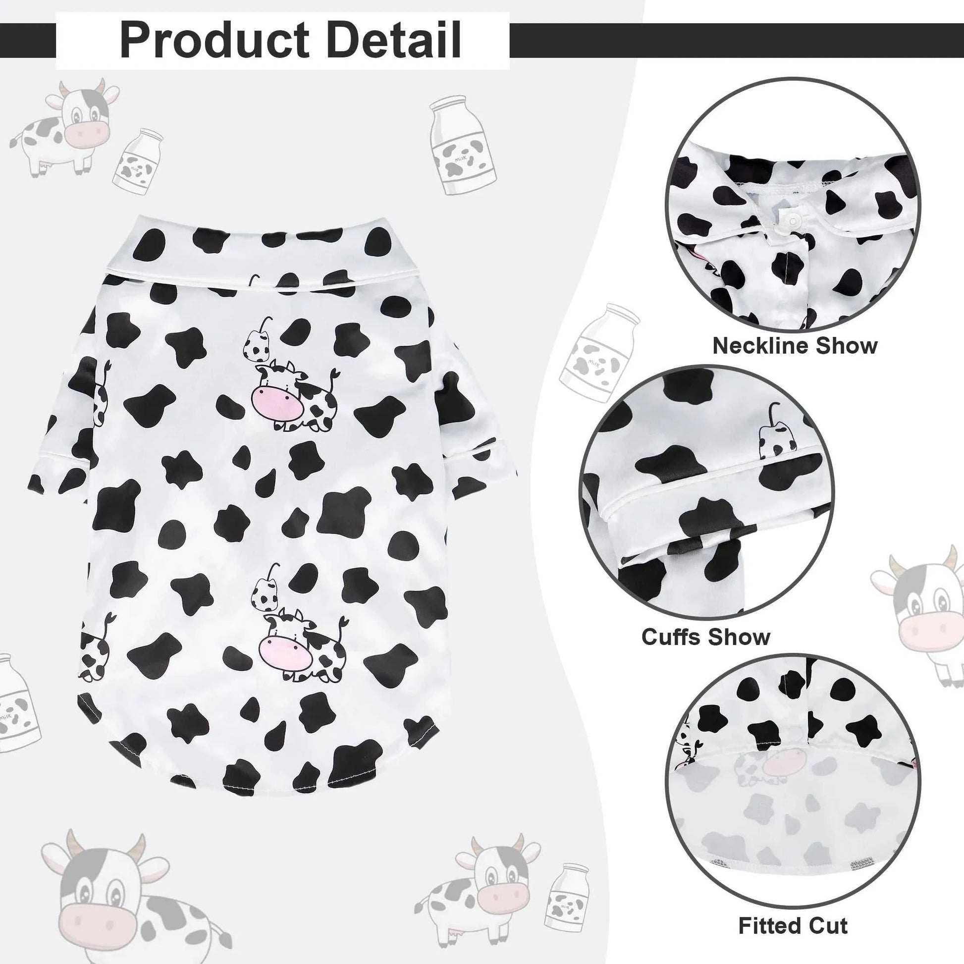 Pajamas Pet Pajama Set - Cute Animal Print Loungewear 1005009222710403-Cow Pattern-XXL 28 $ Pet Lovers Shop All Products Fashioned Furbabies Stew's Incense