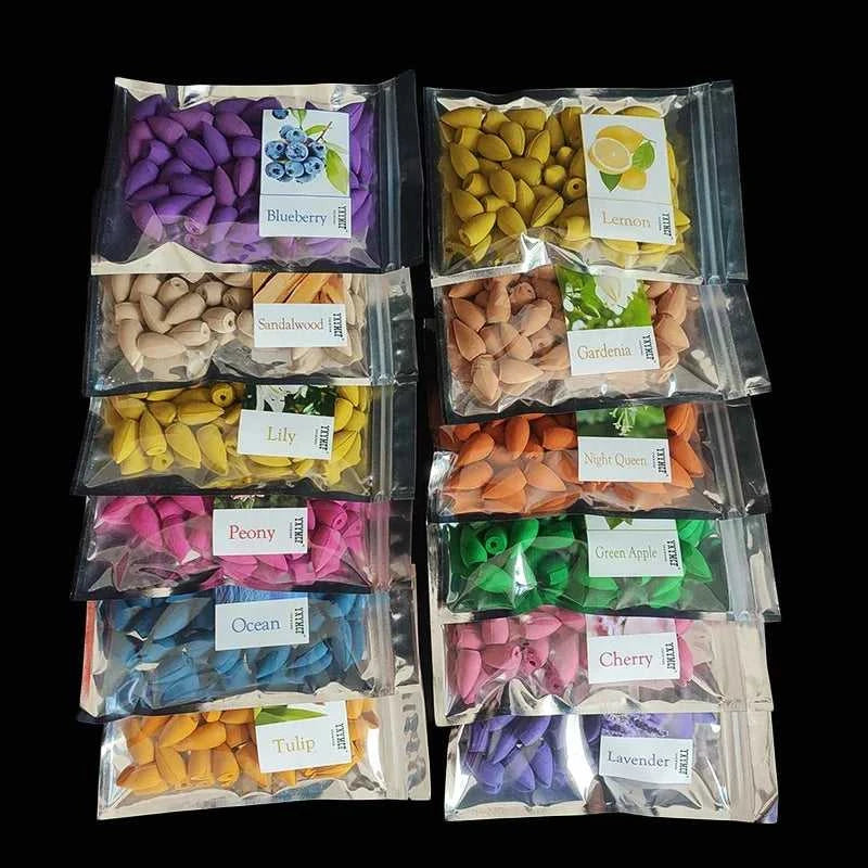  50pcs/bag Natural backflow incense cones Sandalwood Lavender Mixed scents for home waterfall incense smoke Reflux Tower Incense 12000045861471215 7 $ Shop1104310414 Store Stew's Incense