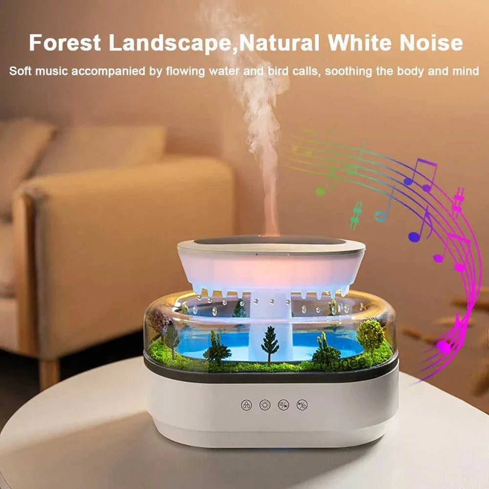  New Aroma Humidifier Raindrop Air Humidifier Colorful Atmosphere Light White Noise Music Essemtial Home Oil Fragrance Diffuser 12000049981995588 130 $ CREAROMA Choice Store Stew's Incense