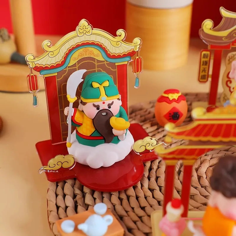 Chinese Deity Figurines Desk Organizer Creative Car Interior Zen Decor Office Stress Relief Ornament Car/Buddha Shrine Decor