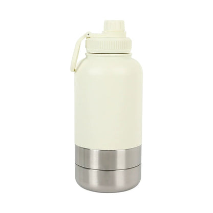 32 oz Portable Stainless Steel Pet Feeder 3-in-1 Style Outdoor Travel Bowl with Insulated Dog Water Bottle