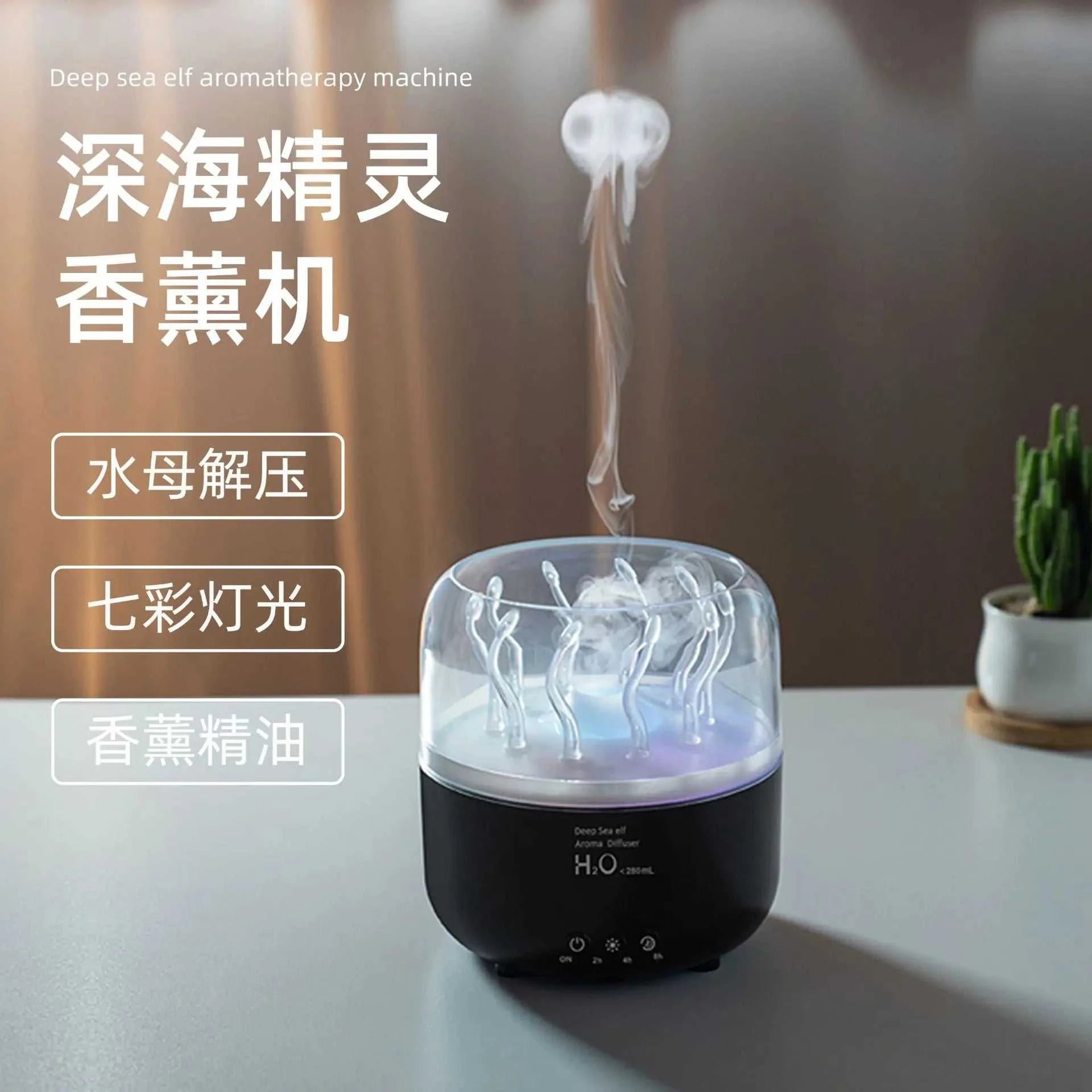  New rotating jellyfish aroma diffuser home desktop fresh air humidifier colorful ambient light diffuser 12000050895602822 74 $ TopWave Store Stew's Incense