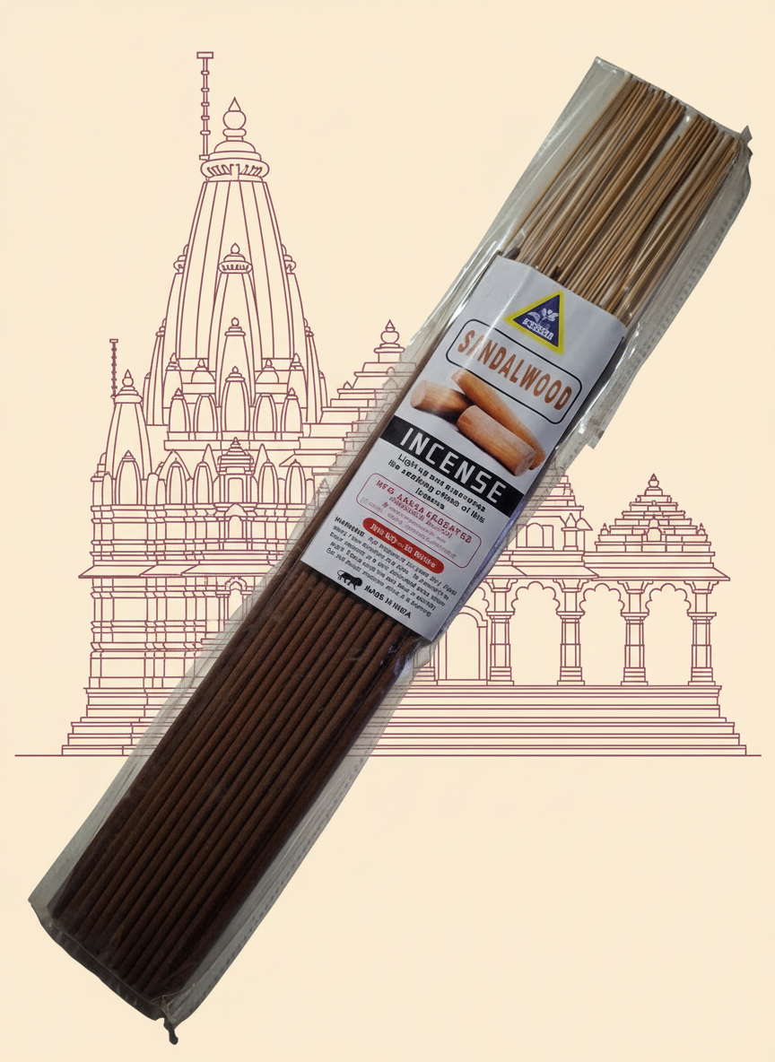 Aasha Sandalwood Jumbo Incense Sticks-16 Inch-25 Sticks