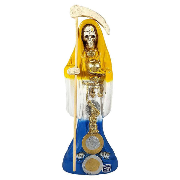Figurine Santa Muerte Statue - Un-Dressed - 8" - Yellow/White/Blue 42218 27 $ The Witches Sage LLC Stew's Incense