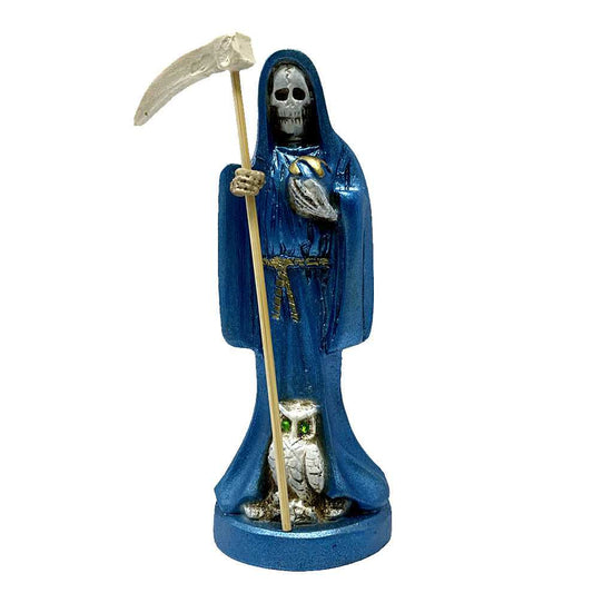 Figurine Santa Muerte Statue 6" - Blue STA-6RSANTABLU 17 $ The Witches Sage LLC Stew's Incense