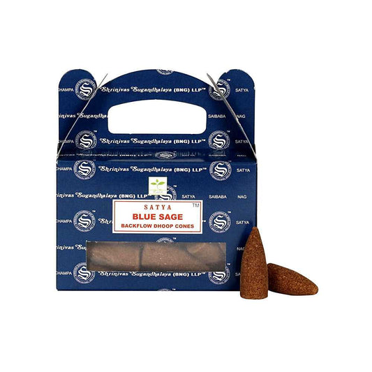 Incense Satya Blue Sage Dhoop Backflow Cones 40327 4 $ The Witches Sage LLC Stew's Incense