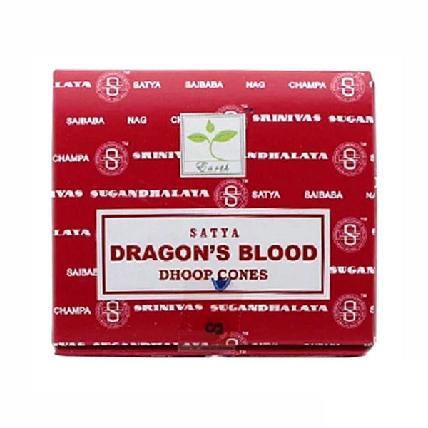 Incense Satya Dragon's Blood dhoop Cones SDB12 (INC06) 1 $ Shop All The Witches Sage LLC Stew's Incense