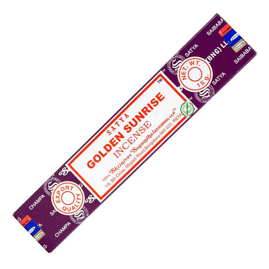 Incense Satya Golden Sunrise Incense Sticks 15 gm ST330 1 $ Shop All The Witches Sage LLC Stew's Incense