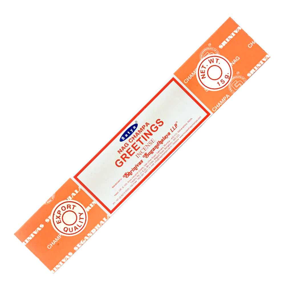 Incense Satya Greetings Incense Sticks 15g ST236 1 $ Shop All The Witches Sage LLC Stew's Incense