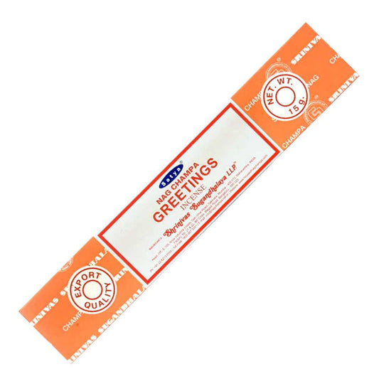 Incense Satya Greetings Incense Sticks 15g ST236 1 $ Shop All The Witches Sage LLC Stew's Incense