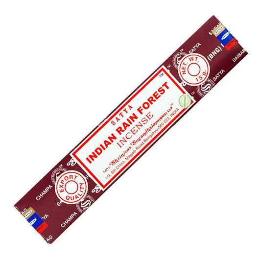 Incense Satya Indian Rain Forest Incense Sticks 15 gm 40430 1 $ Shop All The Witches Sage LLC Stew's Incense