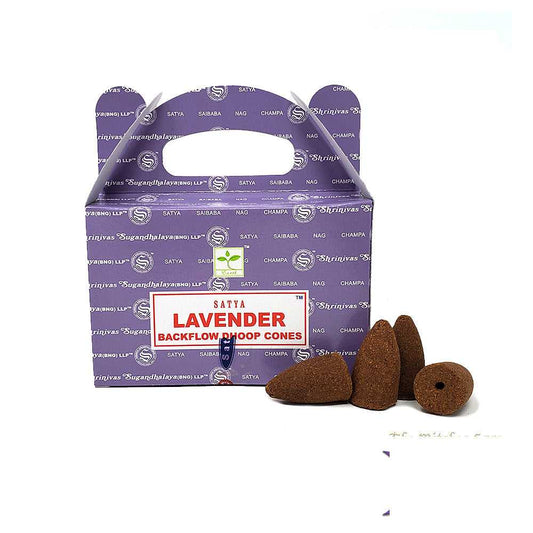 Incense Satya Lavender Dhoop Backflow Cones BFLV (BFC155) 4 $ Shop All The Witches Sage LLC Stew's Incense