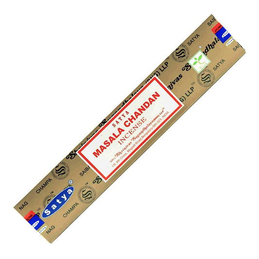 Incense Satya Masala Chandan Incense Sticks 15 gm 40291 1 $ Shop All The Witches Sage LLC Stew's Incense