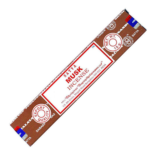 Incense Satya Musk incense stick 15 gm ISSSMU15 ((SMU15) 1 $ Shop All The Witches Sage LLC Stew's Incense