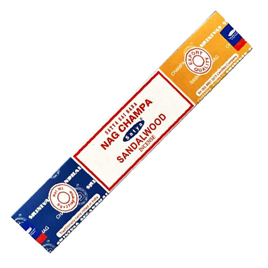 Incense Satya Nag Champa Sandalwood Incense Sticks 16 gm ST260 1 $ Shop All The Witches Sage LLC Stew's Incense