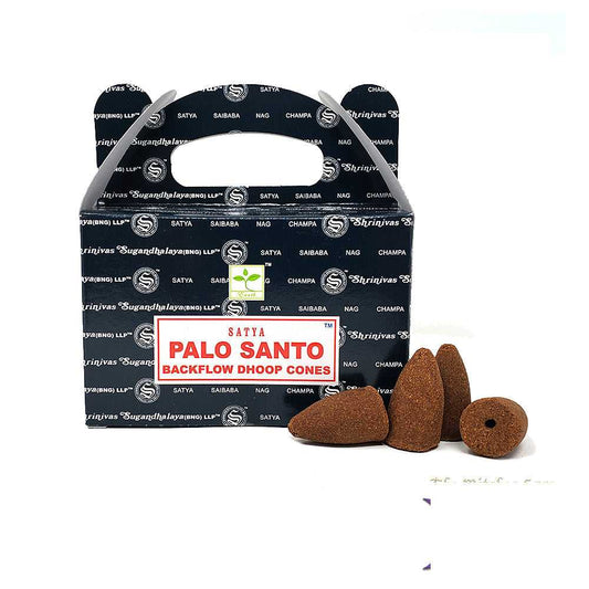 Incense Satya Palo Santo Dhoop Backflow Cones BFPALO (BFC157) 4 $ Shop All The Witches Sage LLC Stew's Incense
