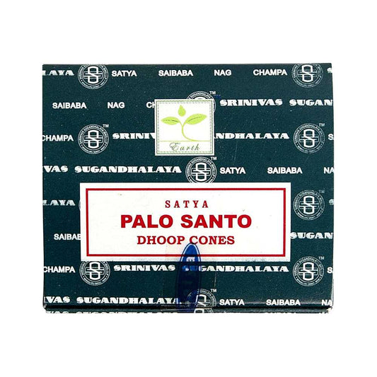 Incense Satya Palo Santo Dhoop Incense Cones INC08 (NAG-SPS12) 1 $ Shop All The Witches Sage LLC Stew's Incense
