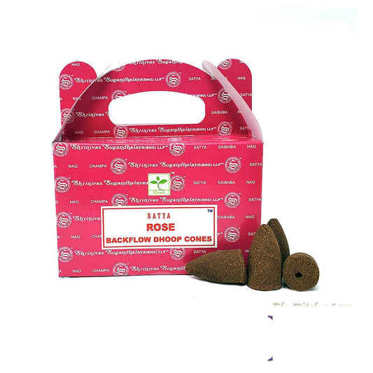 Incense Satya Rose Dhoop Backflow Cones BFRS (BFC154) 4 $ Shop All The Witches Sage LLC Stew's Incense