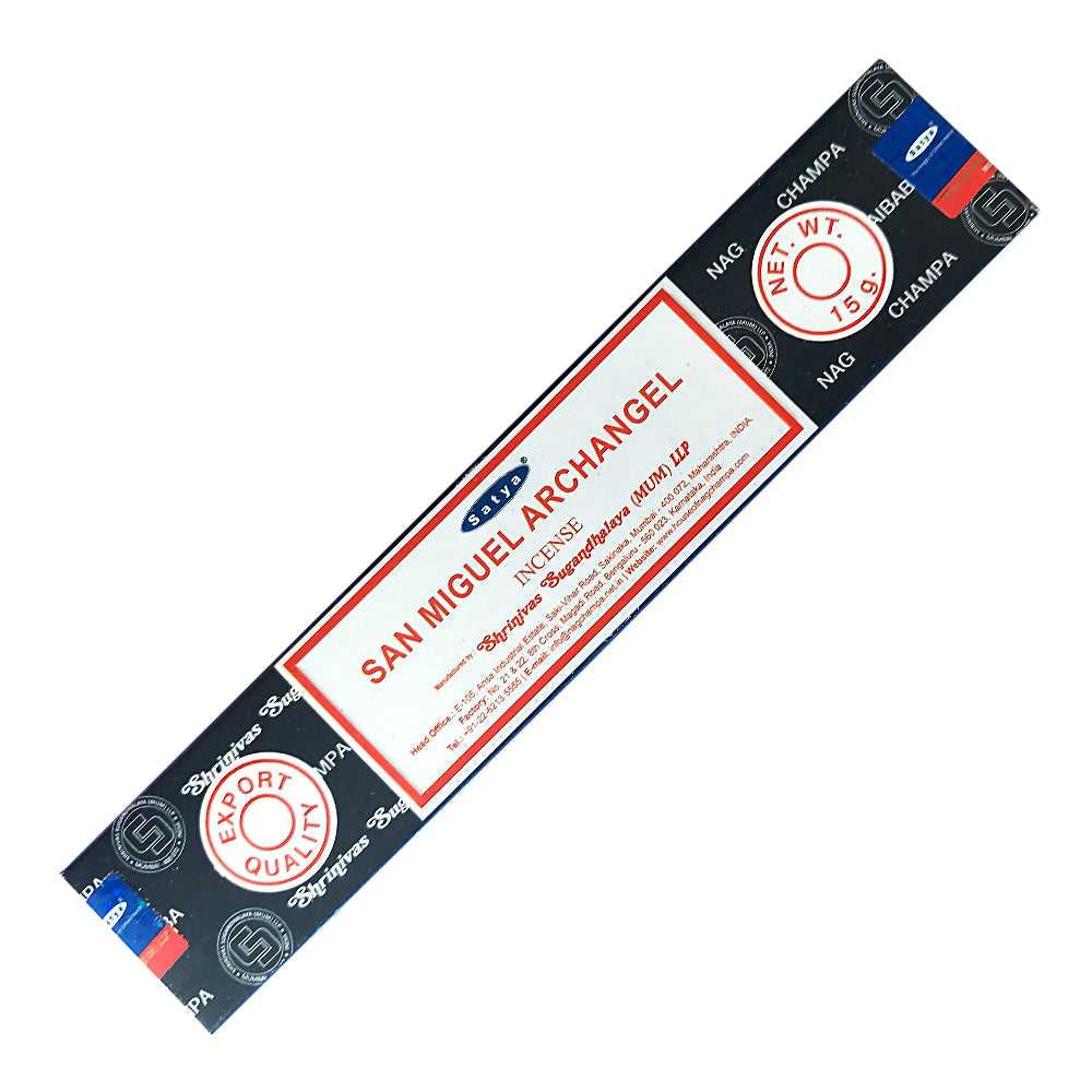 Incense Satya San Miguel Archangel Incense Sticks 15 gm ST408 1 $ Shop All The Witches Sage LLC Stew's Incense