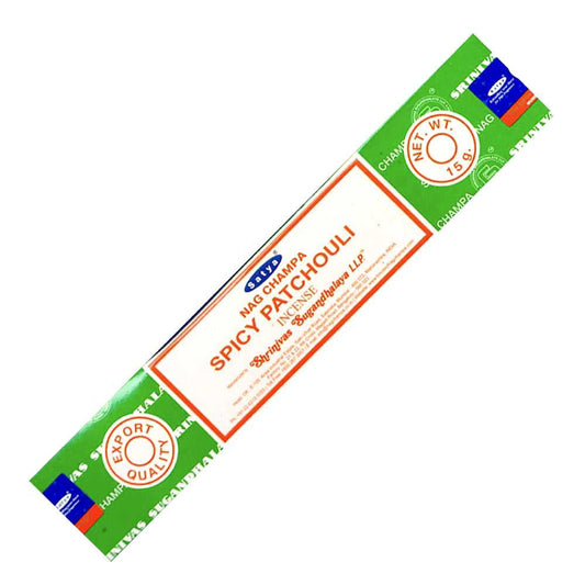 Incense Satya Spicy Patchouli Incense Sticks 15g ST221 1 $ Shop All The Witches Sage LLC Stew's Incense
