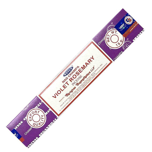 Incense Satya Violet Rosemary Incense Sticks 15 gm ST225 1 $ Shop All The Witches Sage LLC Stew's Incense