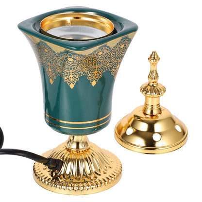 Plug-in Incense Burner Aroma Metal Decorative Burners Original Electric Censer Ceramic Holder for Decoration