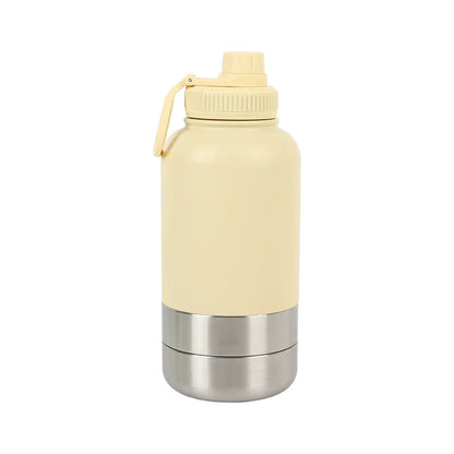 32 oz Portable Stainless Steel Pet Feeder 3-in-1 Style Outdoor Travel Bowl with Insulated Dog Water Bottle