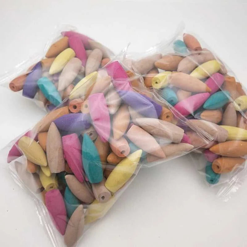  30pcs Mixed Large Natural Incense Banksia Rose Jasmine Lavender Smoke Cone Reflux Tower Incense Backflow Incense Bullet 12000045888584800 7 $ Bohemia Lifestyle Store Stew's Incense