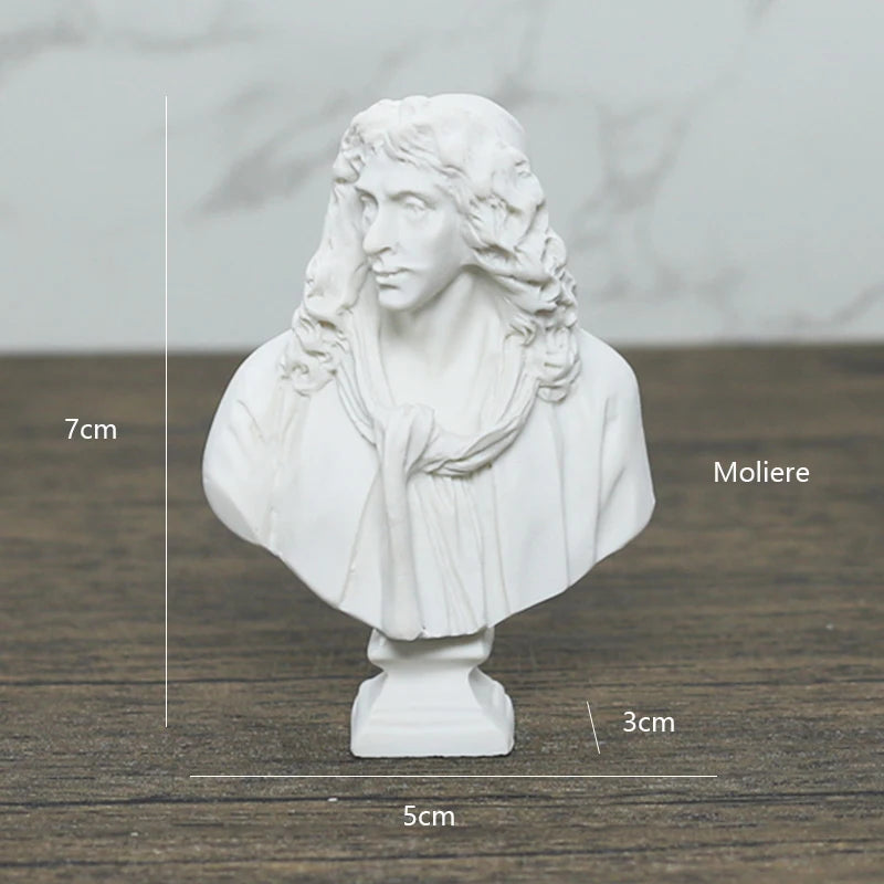 Greek Mythology God Goddess Hero David Venus Mozart Bust Figurine Sculpture Statue Plaster Sketch Practice Model Room Decoration