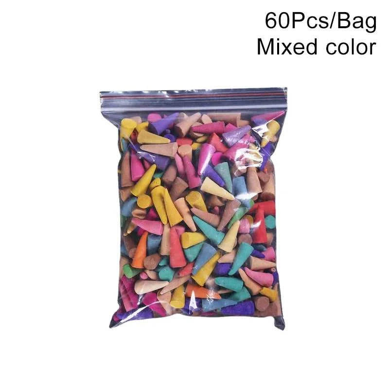  60Pcs Natural Incense Cones Mixed Flavor Backflow Insence Floral Lavender Sandalwood Yoga Meditation Tea Room Home Decorations 12000038425860230 5 $ Gardenhouse Store Stew's Incense