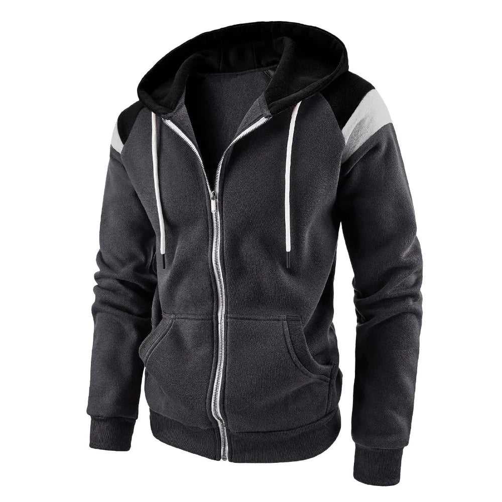 Mens Hoodie Mens Zipped Up Hoodie with Shoulder Details ONFYMH051424B2-NVY-M 49 $ Coats Onetify Stew's Incense