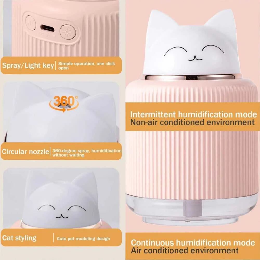  Mini Humidifier-Cute Cat Mist Humidifier for Kids Bedroom Small Ultrasonic humidifier for Home Car Office with USB 2 LED Colors 12000045923547320 26 $ Shop1104389383 Store Stew's Incense
