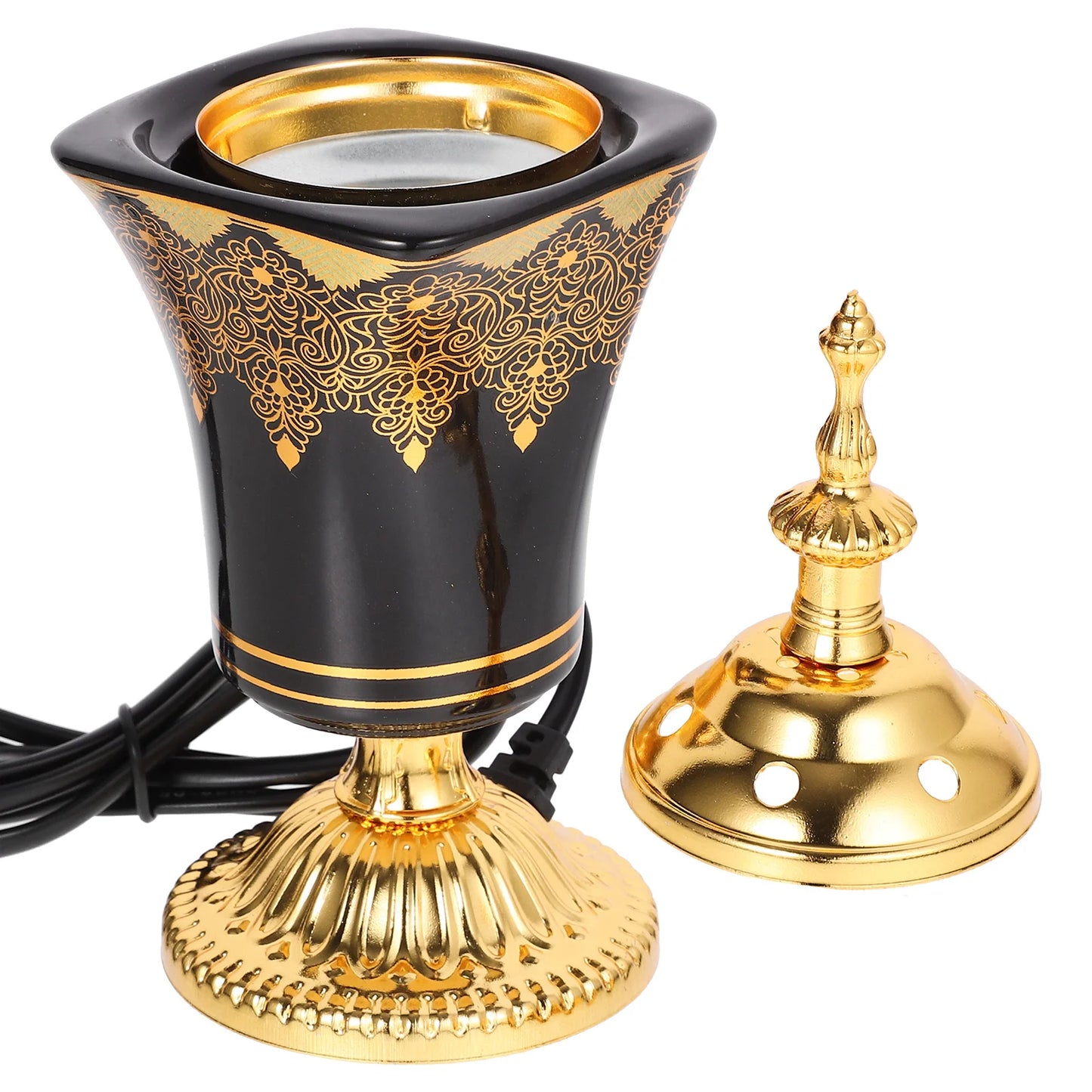 Plug-in Incense Burner Aroma Metal Decorative Burners Original Electric Censer Ceramic Holder for Decoration
